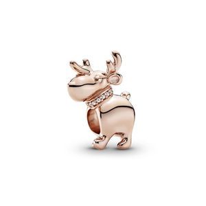 Pandora Rose 14K Rose Gold Plated Cz Reindeer Holiday Charm
